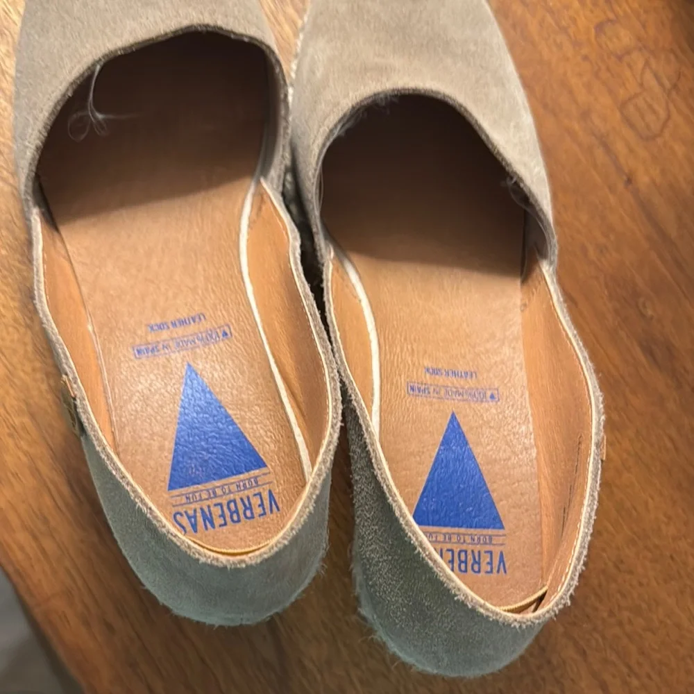 VERBENAS Taupe Suede Espadrille Flats